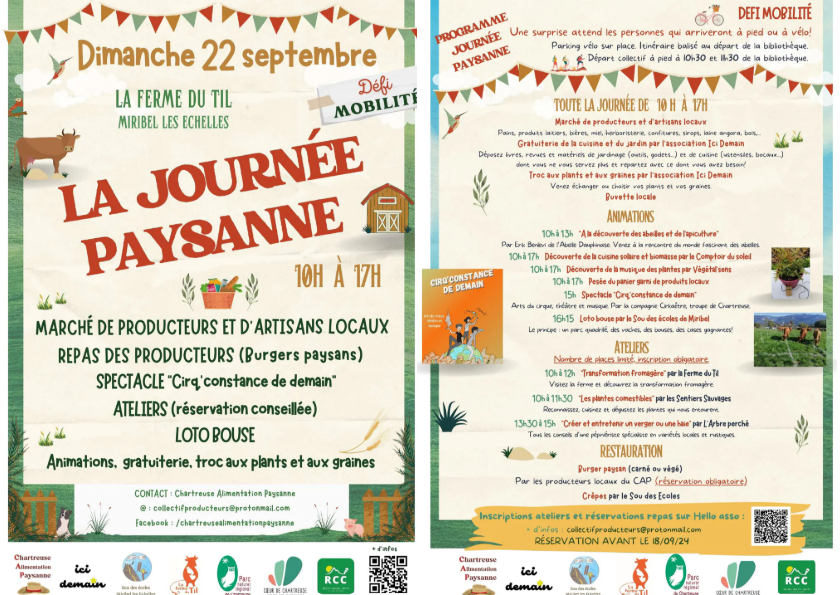 Image 1 pour La 2ème édition de la Journée Paysanne : dimanche 22 septembre 2024